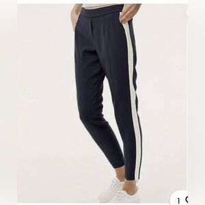 Babaton Cohen Navy Blue White Stripe Tuxedo Pant